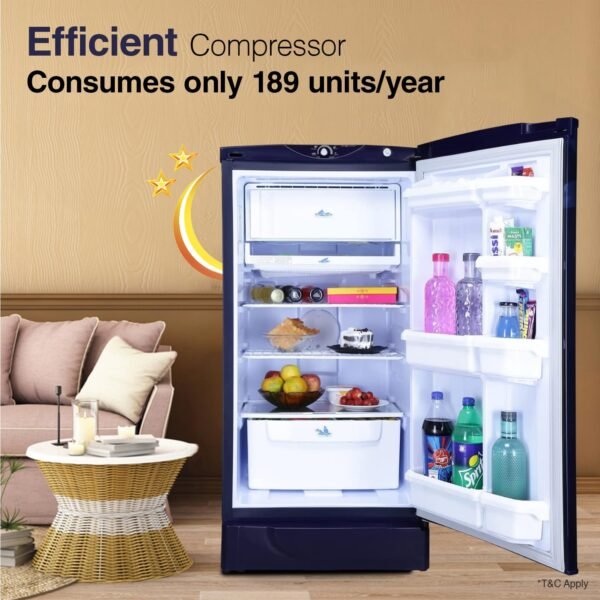Godrej 180 L 2 Star Advanced Capillary Technology, With Jumbo Vegetable Tray Direct Cool Single Door Refrigerator(RD EDGE 205B WRF PP BL, Pep Blue) - Image 4