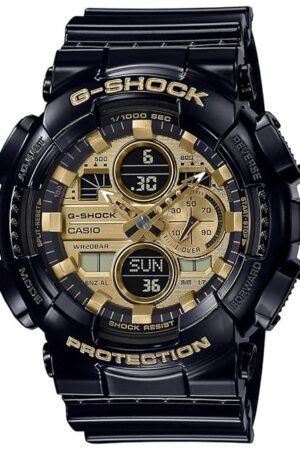 Casio G-Shock GA-140GB-1A1DR Black & Gold Analog-Digital Dial Black Resin Strap Men's Watch Shock and 200M Water Resistant G1021